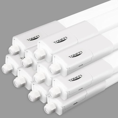 TONFFI 20 Stück LED Lampe Röhre 115cm, Feuchtraum Wannenleuchte 36W 4100LM, IP65 Wasserfest Led Werkstattlampe, Kellerlampe Neutralweiß 4000K von TONFFI