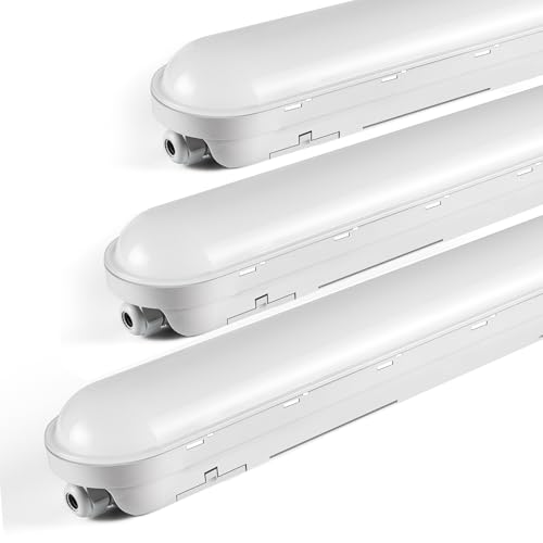 TONFFI 3 Stück LED Feuchtraumleuchte 60CM 18W 2250LM Röhrenlampe Komplett 4000K Neutralweiß IP65 Verknüpfbar Wannenleuchte Feuchtraumlampe Led Keller Deckenleuchte für Garage Werkstatt TONFFI 3 Stück LED Feuchtraumleuchte 60CM 18W 2250LM Röhrenlampe Komplett 4000K Neutralweiß IP65 Verknüpfbar Wannenleuchte Feuchtraumlampe Led Keller Deckenleuchte für Garage Werkstatt von TONFFI