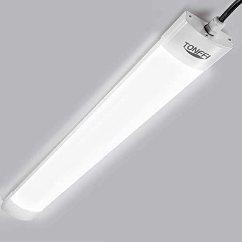 TONFFI 5 Stück LED Feuchtraumleuchte 60CM 18W 1800LM, LED Röhre 5000K Kaltweiss Wasserfest Flimmerfrei IP65, LED Werkstatt Deckenleuchte Lampe Tageslicht für Garage Keller Werkstatt Büro von TONFFI