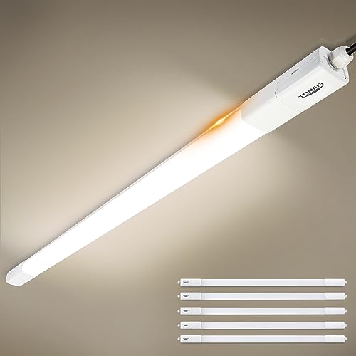 TONFFI 6 Stück Feuchtraumleuchte LED 115cm 36W Led Röhre, IP65 Wasserfest Verknüpfbar Feuchtraumlampe Werkstattlampe Kellerlampe Garagenlampe Deckenleuchte für Bad Büro Warenhaus,Neutralweiß 4000K von TONFFI
