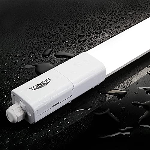 TONFFI Feuchtraumleuchte LED 115cm, 36W 4100LM LED Deckenleuchte Röhre, Verknüpfbar Wannenleuchte Werkstattlampe Kellerlampe IP65 Wasserfest für Lager Garage Feuchtraum Lampe, Neutralweiß 4000K von TONFFI