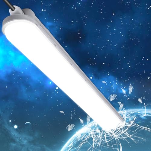 TONFFI Feuchtraumleuchte LED 60CM 18W 2250LM Röhrenlampe Komplett 4000K Neutralweiß IP65 Verknüpfbar Wannenleuchte Feuchtraumlampe Led Keller Deckenleuchte für Garage Werkstatt TONFFI Feuchtraumleuchte LED 60CM 18W 2250LM Röhrenlampe Komplett 4000K Neutralweiß IP65 Verknüpfbar Wannenleuchte Feuchtraumlampe Led Keller Deckenleuchte für Garage Werkstatt von TONFFI