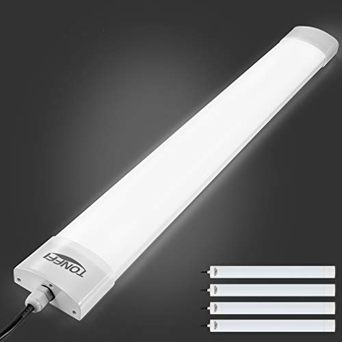 TONFFI LED Feuchtraumleuchte 120cm Kaltweiß 36W 5000 Kelvin, Kellerlampe LED Hell IP65 Wasserfest 3600LM 4 Stücke von TONFFI