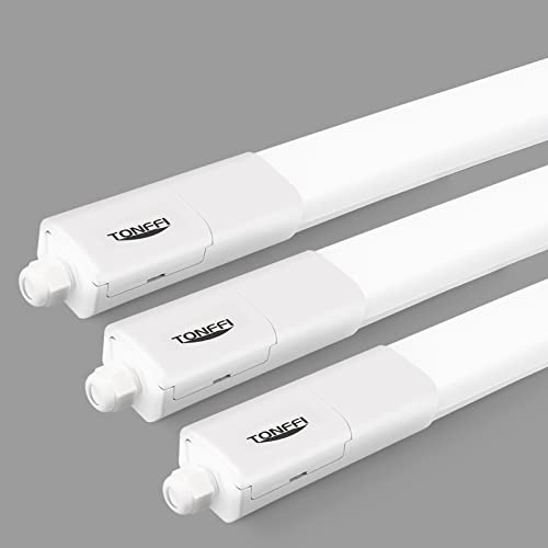 TONFFI 3 Stück Led Röhre 115cm, Feuchtraumleuchte Led 36W 4100LM, Verknüpfbar Werkstattlampe IP65 Wasserfest kellerlampe Neutralweiß 4000K für Keller Büro Garage von TONFFI