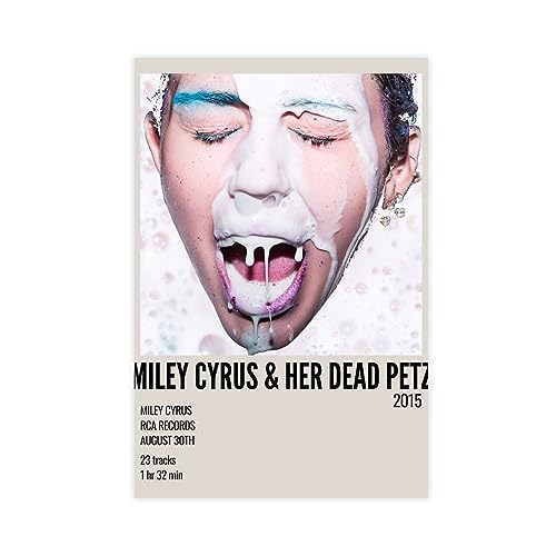 Miley Poster Cyrus & Her Dead Petz 2015, Musikalbum-Cover, Wandkunst, Deko, Bild, Gemälde für Wohnzimmer, Schlafzimmer, Dekoration, ungerahmt, 20 x 30 cm von TONFON
