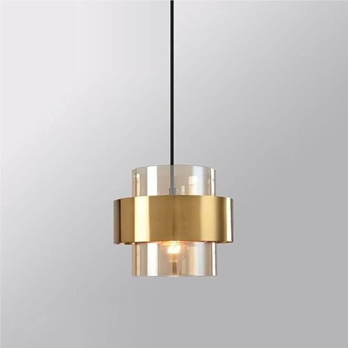 TONFON Bernsteinfarbene goldfarbene Mini-Glaskrone rauchgrau Bildschirm Pendelleuchte moderne Glas-Café-Bar Pendelleuchte für Küche Insel Wohnzimmer Schlafzimmer Schlafzimmer Schlafzimmer Esszimmer von TONFON