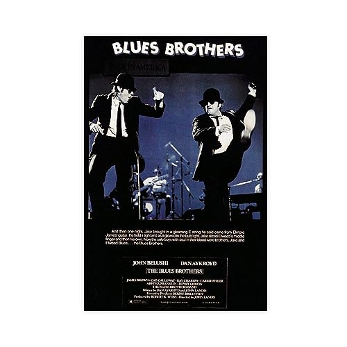 TONFON Filmposter "The Blues Brothers 1980", amerikanische Musik, Comedy, Schlafzimmer, Dekoration, Sport, Landschaft, Büro, Raumdekoration, Geschenk, ungerahmt, 50 x 75 cm von TONFON