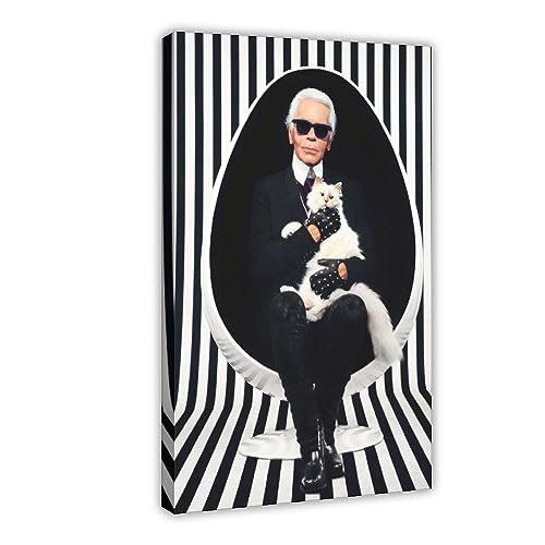 TONFON Karl Lagerfeld Fashion Designer Cover Wall Art Deco Poster Leinwand Poster Schlafzimmer Dekor Sport Landschaft Büro Zimmer Dekor Geschenk Rahmenstil 30 x 45 cm von TONFON