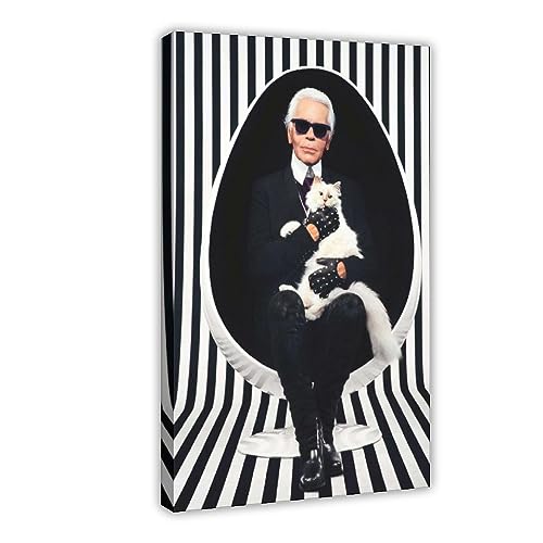 TONFON Karl Lagerfeld Fashion Designer Cover Wall Art Deco Poster Leinwand Poster Wandkunst Dekor Druck Bild Gemälde für Wohnzimmer Schlafzimmer Dekoration Rahmenstil 40 x 60 cm von TONFON