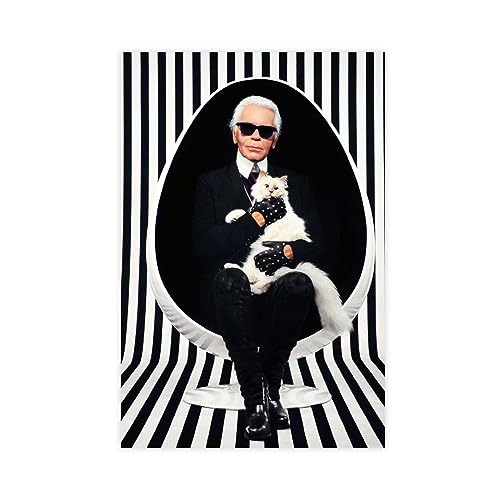 TONFON Karl Lagerfeld Fashion Designer Cover Wall Art Deco Poster Leinwand Poster Wandkunst Dekor Druck Bild Gemälde für Wohnzimmer Schlafzimmer Dekoration ungerahmt 60 x 90 cm von TONFON