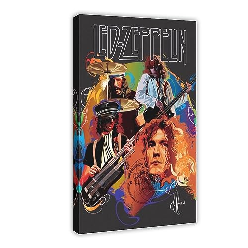 TONFON LED-Poster & Zeppelin Englische Rockband, Wandkunst, Deko, Bild, Gemälde für Wohnzimmer, Schlafzimmer, Dekoration, Rahmen-Stil, 30 x 45 cm von TONFON