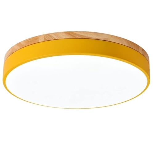 TONFON Macaron LED Deckenleuchte LED Schirm Rund Deckenleuchte Flush Mount Holz Dimmbare Deckenleuchte für Wohnzimmer Schlafzimmer Esszimmer Küche Studentenflur Kronleuchter (Farbe: Gelb, Größe: 50cm) TONFON Macaron LED Deckenleuchte LED Schirm Rund Deckenleuchte Flush Mount Holz Dimmbare Deckenleuchte für Wohnzimmer Schlafzimmer Esszimmer Küche Studentenflur Kronleuchter (Farbe: Gelb, Größe: 50cm) von TONFON