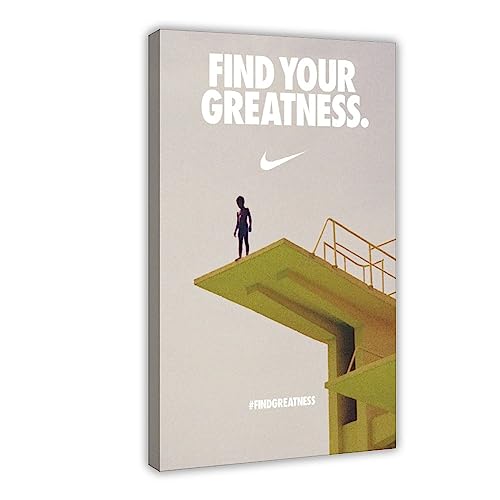 TONFON Nike Find Your Greatness Wandkunst-Deco-Poster, Leinwand, Poster, Wandkunst, Dekor, Bild, Gemälde für Wohnzimmer, Schlafzimmer, Dekoration, Rahmen-Stil, 30 x 45 cm von TONFON