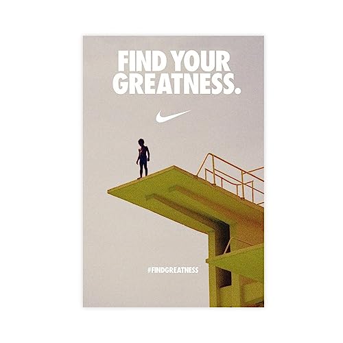 TONFON Nike Find Your Greatness Wandkunst-Deco-Poster, Leinwand, Poster, Wandkunst, Dekor, Bild, Gemälde für Wohnzimmer, Schlafzimmer, Dekoration, ungerahmt, 20 x 30 cm von TONFON