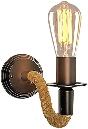 TONFON Wandleuchte, industriell, amerikanisch, Eisen, Hanf, Seil, Wandleuchte, kreative Bars, Restaurants, Wandleuchte für Schlafzimmer, Wohnzimmer, Arbeitszimmer, Flur, Esszimmer, Balkon, Wandleuchte TONFON Wandleuchte, industriell, amerikanisch, Eisen, Hanf, Seil, Wandleuchte, kreative Bars, Restaurants, Wandleuchte für Schlafzimmer, Wohnzimmer, Arbeitszimmer, Flur, Esszimmer, Balkon, Wandleuchte von TONFON