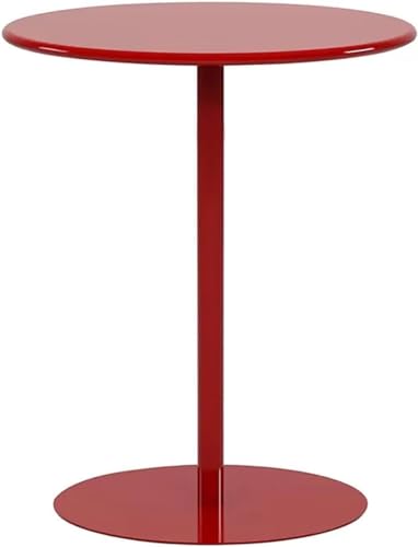 TONG TONG Freizeit Eisen Kunst Kreativ Sofatisch, Runder Moderner Beistelltisch Für Zu Hause, Beistelltisch Metall, Side Table Living Room (Rot) von TONG TONG