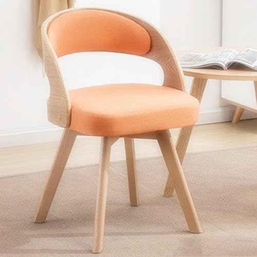 TONG TONG Gepolsterter Esszimmerstühle mit Rückenlehne - Eleganter Drehstuhl Moderner Stuhl Holzbeine für stilvolle Küche und Esszimmer Dekor (Orange) von TONG TONG