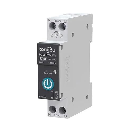 TONGOU DIY 1P+N Hutschiene WiFi Smart Schalter|50A WLAN Intelligenter Relais Schalter|iOS Android App|TUYA/Smart Life App Fernbedienung|für Smart Home|Mit Metering|Sprachsteuerung und Zeitmessung TONGOU DIY 1P+N Hutschiene WiFi Smart Schalter|50A WLAN Intelligenter Relais Schalter|iOS Android App|TUYA/Smart Life App Fernbedienung|für Smart Home|Mit Metering|Sprachsteuerung und Zeitmessung von TONGOU