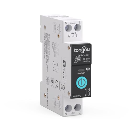 TONGOU DIY 1P+N Hutschiene WiFi Smart Schalter|63A WLAN Intelligenter Relais Schalter|iOS Android App|TUYA/Smart Life App Fernbedienung|für Smart Home|Mit Metering|Sprachsteuerung und Zeitmessung TONGOU DIY 1P+N Hutschiene WiFi Smart Schalter|63A WLAN Intelligenter Relais Schalter|iOS Android App|TUYA/Smart Life App Fernbedienung|für Smart Home|Mit Metering|Sprachsteuerung und Zeitmessung von TONGOU