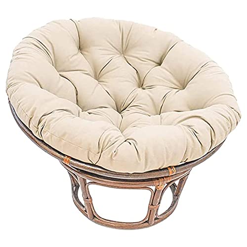 Papasan-Kissen, Papasansessel Kissen, Papasan-Sitzkissen, Wasserdicht Papasan Stuhlkissen, Stuhlkissen Für Innen Balkon Draus Schaukelstuhlkissen im Freien,Beige,100x100cm von TONGVICTORY