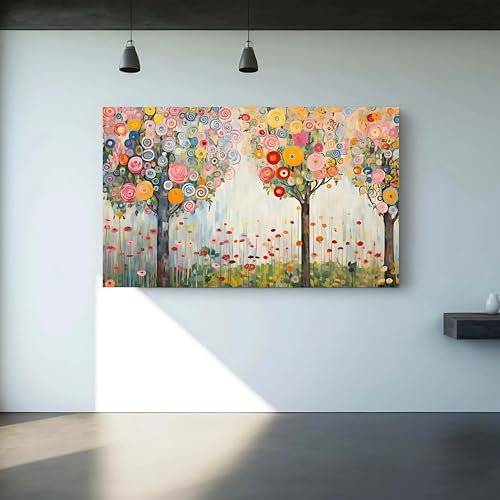 TONGYINLI Klimt Abstrakter Baum Leinwandposter und Drucke – Farbenfrohes Blumenölgemälde – Verträumte Vintage-Landschaftswandkunstbilder, 70 x 100 cm Rahmen TONGYINLI Klimt Abstrakter Baum Leinwandposter und Drucke – Farbenfrohes Blumenölgemälde – Verträumte Vintage-Landschaftswandkunstbilder, 70 x 100 cm Rahmen von TONGYINLI