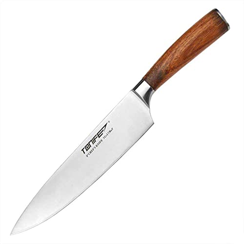 TONIFE Kochmesser Profi Chefmesser Kohlenstoffhaltiger Edelstahl Küchenmesser Fleischmesser Chef Knife Kitchen Knife with Natural Rosewood Handle von TONIFE