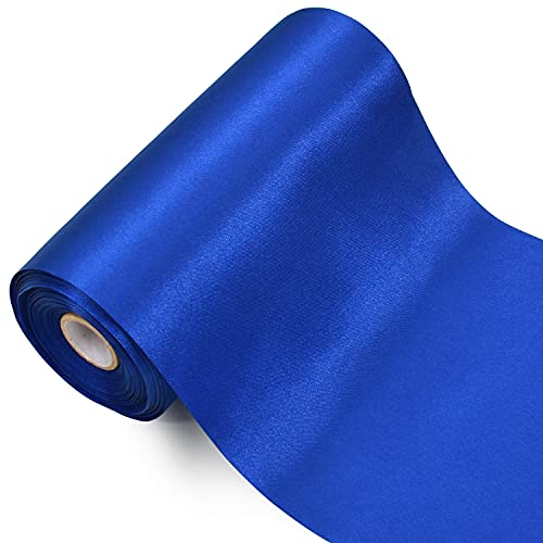 TONIFUL 15cm x 20M Blau ​Band breit geschenkband große Schleife Satinband für Auto Bogen Große Eröffnungszeremonie Schleifen Dach- und Außendekoration Partydekoration Stuhl Hochzeit Der Valentinstag von TONIFUL