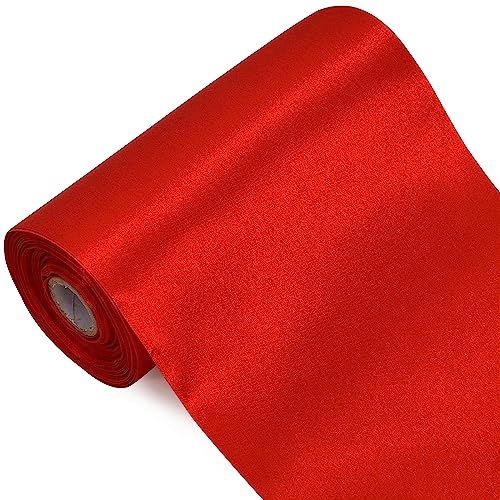 TONIFUL 15cm x 20M rotes ​Band breit geschenkband große Schleife Satinband für Auto Bogen Große Eröffnungszeremonie Schleifen Außendekoration Partydekoration Stuhl Hochzeit Der Valentinstag von TONIFUL