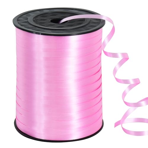 457 m Ringelband, Ballonband für Kunst und Handwerk, Dekoration, Geschenkverpackung, Bänder und Schleifen für Weihnachten, Neujahr, Geburtstag, Abschlussbedarf (Hellrosa) von TONIFUL