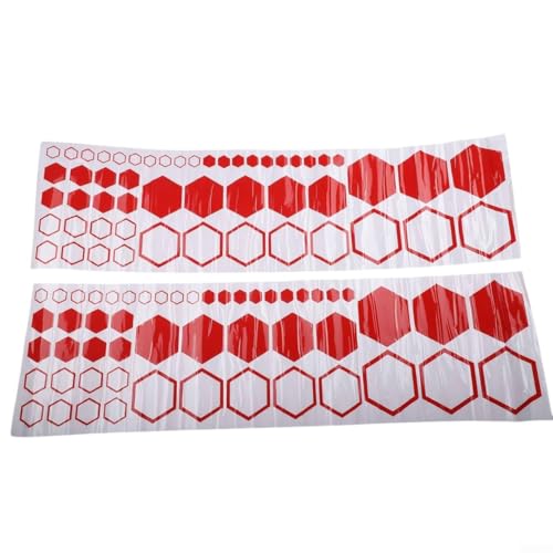 104 Stück für Wabenmuster Racing Karosserie Streifen Auto Aufkleber für Autos SUVs LKW Fahrzeug Styling Zubehör (rot) von TONIXY
