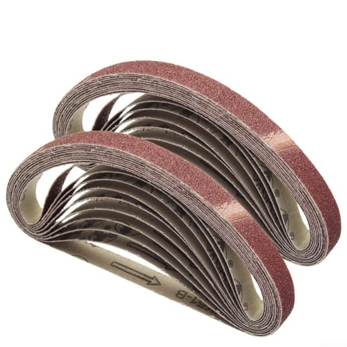 20 Stück Schleifband 15 x 452 mm Aluminiumoxid-Schleifmittel für M10 Schleifmaschinen-Adapter, geeignet für Möbel, Metall, Holz, Leder und industrielles Polieren 20 Stück Schleifband 15 x 452 mm Aluminiumoxid-Schleifmittel für M10 Schleifmaschinen-Adapter, geeignet für Möbel, Metall, Holz, Leder und industrielles Polieren von TONIXY