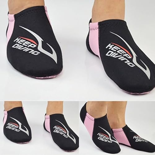 3 mm Schwimmsocken für Wassersport, geeignet zum Schnorcheln, Surfen und mehr (XS Pink) von TONIXY
