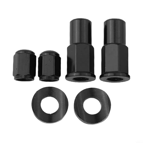 CNC-verarbeitetes Aluminium-Felgen-Sicherungsmuttern mit Ventilkappen-Abstandshalter, entworfen für Standard-Reifen von 8 mm x 25 mm Dirt Bike und Beach Bike (schwarz) von TONIXY
