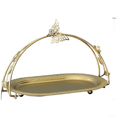 Etagere aus Metall, zweistöckig, mit elegantem europäischem Stil für die Präsentation von Gebäck und Desserts auf Partys (A) von TONIXY