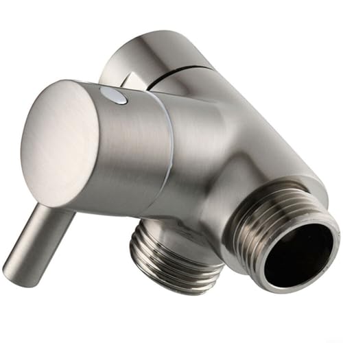 Messing T-Adapter Duschkopf Umstellventil, Duschumstellventil, G1/2 mit zwei Ausgängen Halterung für Handbrause (gebürstet) von TONIXY