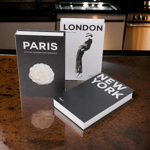 Modische dekorative Bücher mit Simulationsstil für Zuhause und Geschäft, aus dickem grauem Kartonpapier mit hellen gedruckten Mustern für einen realistischen Look (Set) von TONIXY