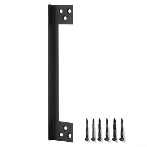 Outswing Door Security Latch Guard Plate, Stainless Steel Door Protector with Matte Black Finish, Designed to Cover Door Gaps and Prevent Credit Card Attempts (B) von TONIXY