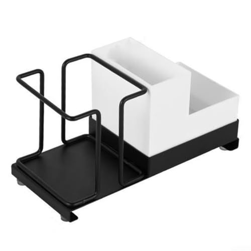 Robuster Becherhalter aus Karbonstahl, platzsparende Aufbewahrungslösung für Ihren Schreibtisch (schwarz) von TONIXY