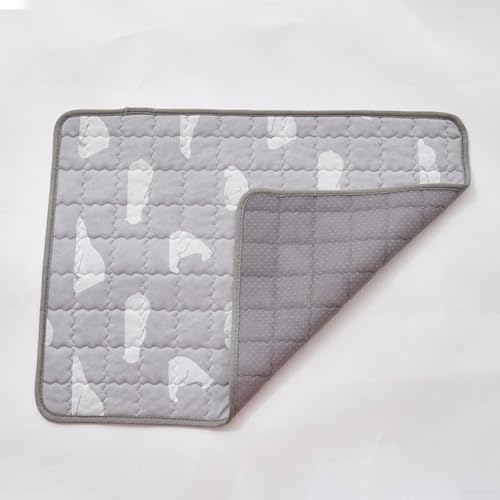 Rutschfeste Haustiermatte aus Eisseide, kühlender Komfort für Hunde und Katzen an heißen Tagen (L Hellgrau-L) von TONIXY