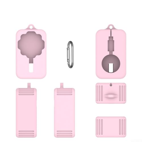 Schutzhülle für Oura Ring 4 Ladegerät, aus Silikon, mit integriertem Kabelmanagement, Rosa von TONIXY