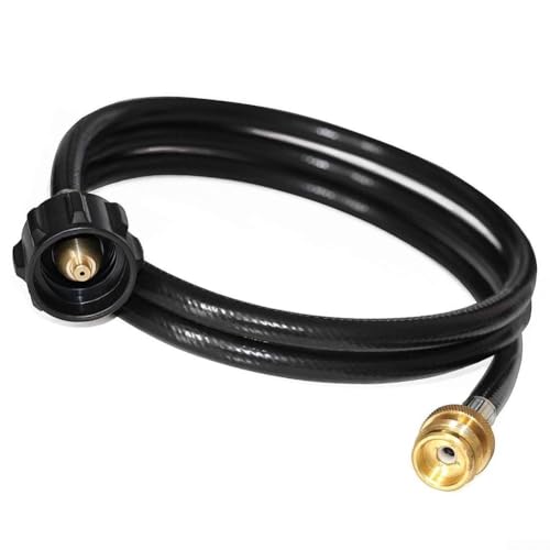 TONIXY 1,2 m Propanschlauchadapter 0,5 kg auf 9,1 kg Tankkonverter mit auslaufsicherem Messinganschluss für QCC1 Gasgrill, tragbarer Campingkocher und Heizung von TONIXY