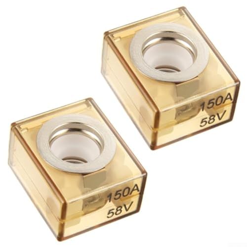 TONIXY 2 Stück IP66 wasserdichte MRBF Terminal Sicherungen, 100–300 A Marine bewertete Batteriesicherung für Boot, Wohnmobil, Kran, EV und M8 Bolzen-Sicherungskasten Anwendungen (150 A) von TONIXY