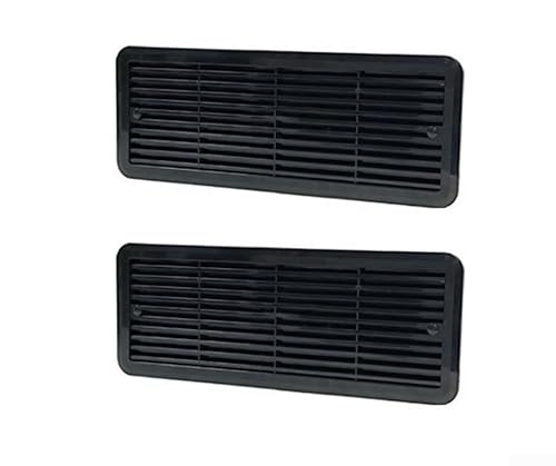 TONIXY 2 Stück Lüftungsgitter 483 x 186 mm Lüftungsabdeckung für Thetford Wohnmobil Kühlschrank Lüftungsgitter (2 Stück schwarz) von TONIXY
