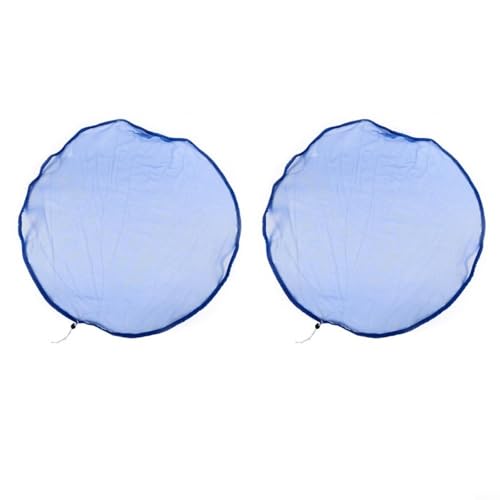TONIXY 2 Stück Wassertank-Eimer-Abdeckung, Regentonnennetz, 95 cm, verstellbare Abdeckung für Wasserspeichertanks, Laubschutz, Netz-Filtersieb (blau) von TONIXY