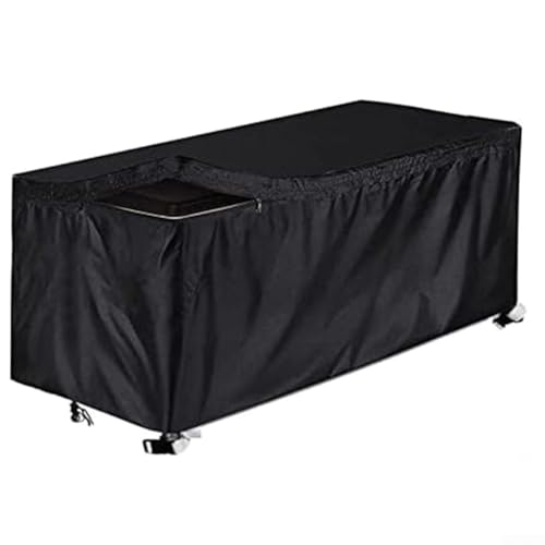 TONIXY 210D Oxford wasserdichte Gartenaufbewahrungsbox Abdeckung mit UV- und Windschutz für den Außenbereich rechteckige Deckboxen in schwarz (M:130 x 60 x 71 cm) von TONIXY