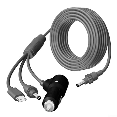 TONIXY 3-in-1 100 W für Starlink Mini-Stromkabel mit Autoladegerät, DC-Kabel und USB-C-zu-DC-Adapter für Fahrzeug, Camping und Zuhause, Ladebedarf, 5 m, Schwarz (5 m) von TONIXY