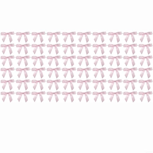 TONIXY 60 Stück Stoffschleifen Dekorationen für Hochzeit Geburtstag Weihnachten Party Verpackung und Weinglas Ornament in Schwarz Rosa Creme (Rosa) von TONIXY