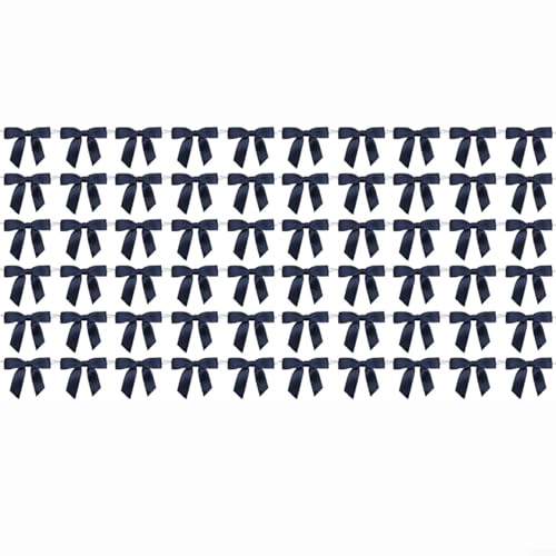 TONIXY 60 Stück Stoffschleifen Dekorationen für Hochzeit Geburtstag Weihnachten Party Verpackung und Weinglas Ornament in Schwarz Rosa Creme (schwarz) von TONIXY