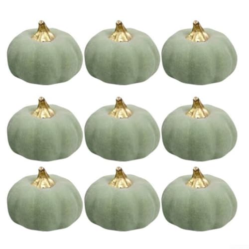 TONIXY 9 Stück grüne künstliche Kürbisse mit goldenen Stielen 7 x 7,5 cm Schaumstoff dekorative Requisiten für Herbst, Halloween, Thanksgiving und Herbst Tischplatte oder Kamin Home Decor TONIXY 9 Stück grüne künstliche Kürbisse mit goldenen Stielen 7 x 7,5 cm Schaumstoff dekorative Requisiten für Herbst, Halloween, Thanksgiving und Herbst Tischplatte oder Kamin Home Decor von TONIXY