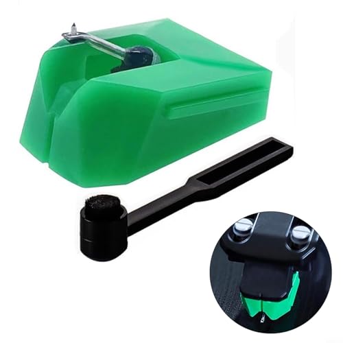 TONIXY AT-ATN95E Ersatznadel für Audio-Technica AT-LP120X Plattenspieler-Bürste, Aluminiumlegierung, freitragende Ersatznadel (grün) von TONIXY